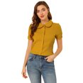thumbnail image 1 of INSPIRE CHIC Chemise Douce pour Femme Vintage à Col Poupée Doux Boutonnée S Gingembre, 1 of 1