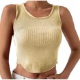 thumbnail image 1 of RKSTN Womens Tank Tops Crewneck Slim Fit Basic Solid Color Casual Summer Sleeveless Crop Tops, 1 of 9