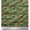 thumbnail image 1 of Soimoi Polyester Crepe Fabric Leaves & Fox Face Cartoon Fabric Prints by Yard 52 Inch Wide, 1 of 3