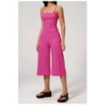 thumbnail image 3 of PISONIC Womens Workout Sets Two Piece Spaghetti Straps Tank Top Matching Wide Leg Capri Pants Gym Work Pilates Outfits, 3 of 7