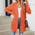 thumbnail image 4 of Gubotare Cardigans pour Femmes Légers à devant Ouvert Cardigans Décontractés Amples Chandail d'Automne 2025 avec Poches (Orange,P), 4 of 7
