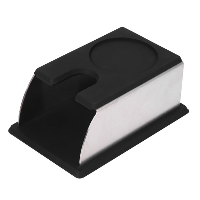 YUMILI Support de Tasse à café, Support de Tapis de Tasse à Expresso en Acier Inoxydable, Outil de Support de Machine à café en Poudre pour Porte-filtres, tasseur et Distributeur, 2 Couleurs(Le Noir)