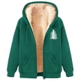 thumbnail image 1 of LOVZFMLL Winter Jackets for Women Fashionable Printed Fleece Hooded Sweatshirt Jacket, 1 of 4