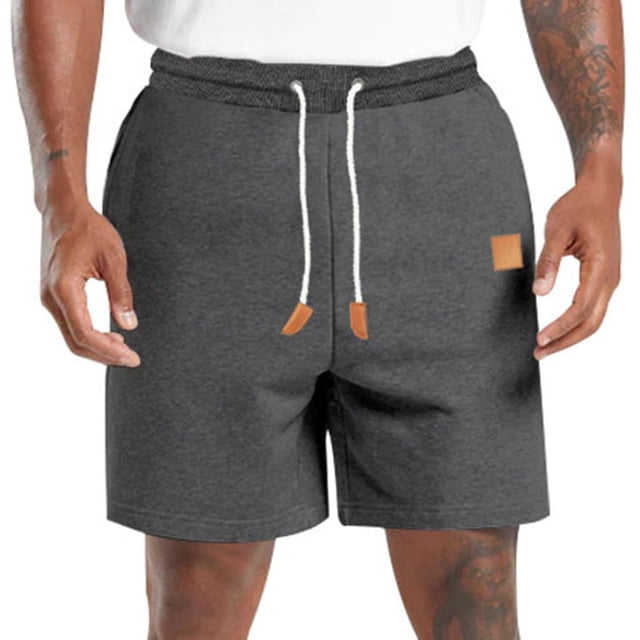 Dvkptbk Shorts Men's Cotton Elastic Drawstring Color Sports Pocket Shorts on Clearance