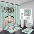 thumbnail image 2 of Liquidation de Marque! Rideau de Douche Joyeuses Pâques Ensemble de 4 Pcs Tapis de Toilette Coussin en U Rideau de Douche 70,8” pour Décoration de Maison / Hôtel / Fête, 2 of 6