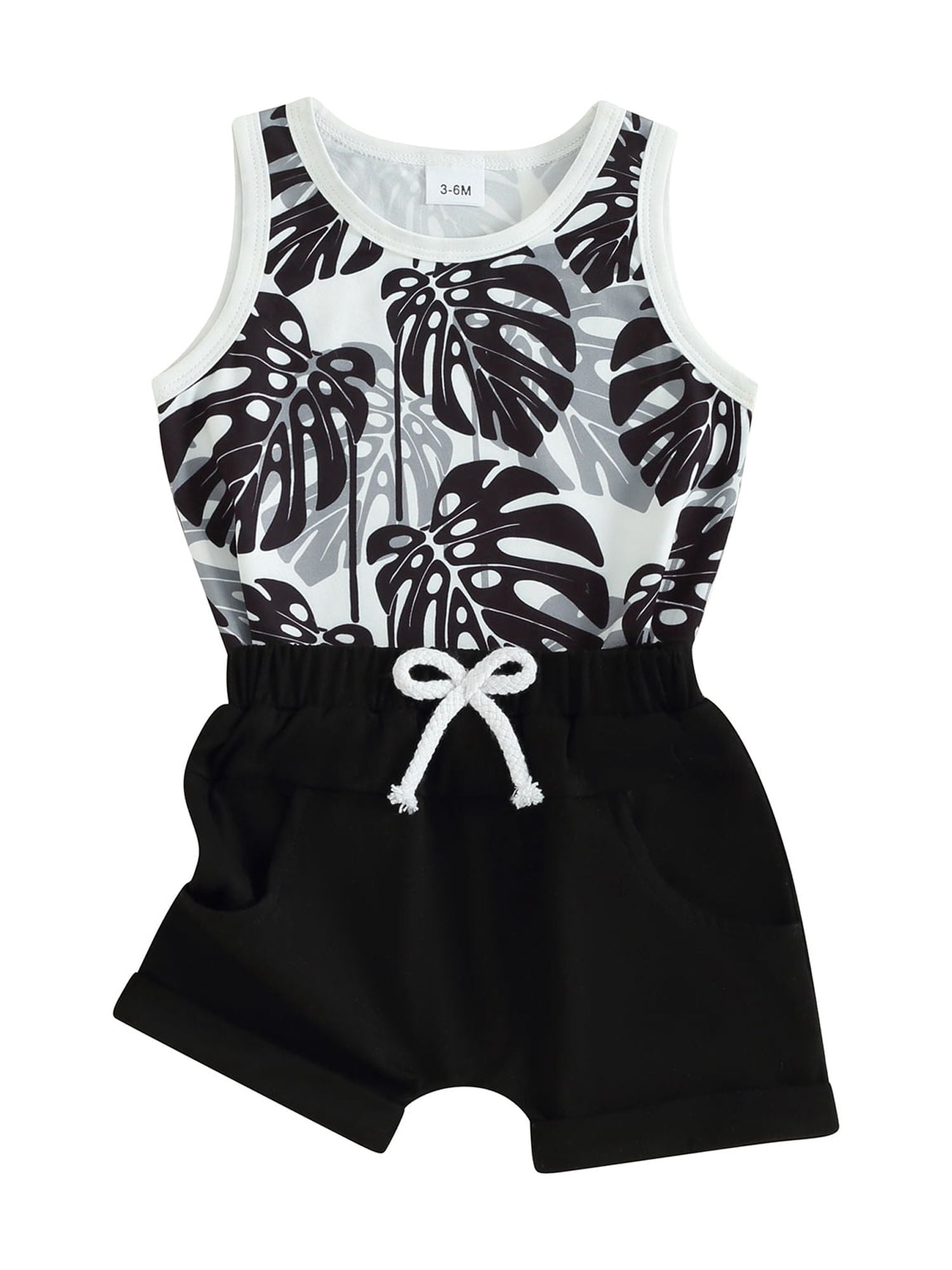 Honganda 0-3Y Baby Boy 2 Pcs Outfits Sea Tree Print Sleeveless Tank Tops Shorts Set Summer Clothes
