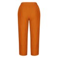 thumbnail image 5 of RXIRUCGD Women's Summer Comfortable Loose Wide Legged Fashion Solid Color Capris, Orange, Size: L, 5 of 5