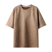 AherBiu Tshirts pour hommes Col rond manches courtes T Shirt pour hommes Flannel De Mode Causale T-Shirts Tops pour hommes