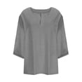 thumbnail image 3 of AherBiu Plus Size T Shirts for Women V Neck Loose Comfy Basic Tees Summer Workout Oversized Tshirt Tops, 3 of 6