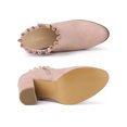 thumbnail image 3 of Unique Bargains Women's Ruffle Chunky Heel Ankle Boots, 3 of 8