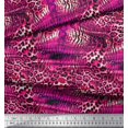 thumbnail image 3 of Soimoi Pink polyester Crepe Fabric Leopard & Tiger Animal Skin Decor Fabric Printed Yard 52 Inch Wide, 3 of 3
