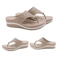thumbnail image 1 of LSLJS Sandales pour Femmes Grande Taille Légères Chaussures Rétro Tongs de Massage Semelle Souple Pantoufles Compensées, Pantoufles pour Femmes, 1 of 9