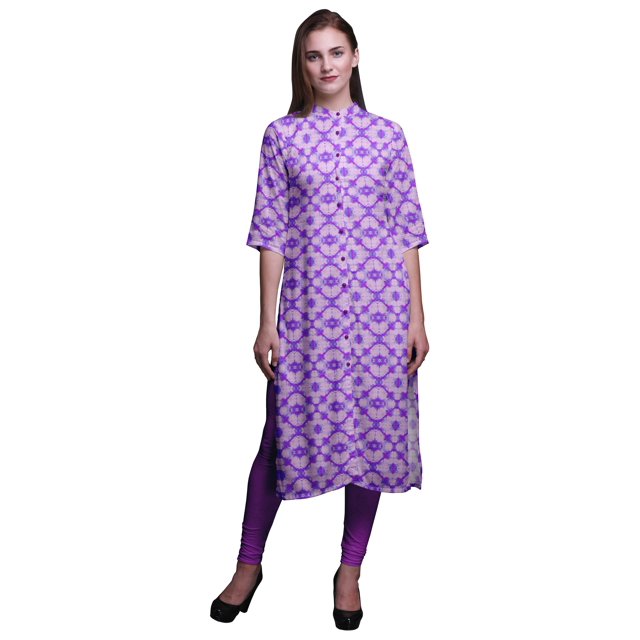 Bimba Kurta Longue Droite pour Femmes Coupe Régulière Tunique Kurti Décontractée Grande