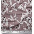 thumbnail image 1 of Soimoi Poly Georgette Fabric Texture,Leaves & Black Sketch Flower Print Fabric by Yard 52 Inch Wide, 1 of 3