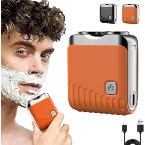 Bccnerty Shaver, 2026 Upgrade Bccnerty Mini Electric Shaver, 360° Rotation, Ozatrox Shaver, Floating 4D Shaving Head for Precision, Rotating Double Ring Electric Shaver, Wet & Dry Use (Orange)
