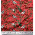 thumbnail image 1 of Soimoi Poly Georgette Fabric Bird & Leaf Bird Fabric Prints By Yard 42 Inch Wide, 1 of 3