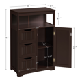 thumbnail image 4 of Yaheetech Freestanding Bathroom Floor Cabinet with Drawers, Espresso, 4 of 10