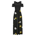 thumbnail image 3 of Robe d'Été Blanche pour Femmes 2022 Robe Décontractée Élégante à Épaules Dénudées avec Poches à Imprimé Floral, Maxi à Manches Courtes, 3 of 5