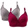 thumbnail image 1 of SDNall 2PCS Womans Fashion Plus Size Wire Free Comfortable Push Up Hollow Out Bra Underwear, 1 of 9