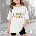 thumbnail image 1 of UANWENN T-Shirt Décontracté à Manches Courtes pour Filles Col Rond Imprimé Graphique Coupe Ample Tee pour Usage Quotidien École Activités Extérieures Printemps Été Automne Vêtements Petite Fille 4t T-Shirt pour Filles Jeunesse Filles Athlétique, 1 of 4
