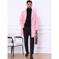 thumbnail image 3 of INSPIRE CHIC Manteau Trench pour Homme Coupe Ajustée Revers Cranté Simple Boutonnage Pardessus Rose P, 3 of 6