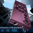 thumbnail image 2 of KOMI Rugged Phone Case for Samsung Z Fold 4 Case with Ring Magnetic Fits Wireless Charger, 2 in 1 Soft TPU and Hard PC Cover Samsung Galaxy Z Fold 3 Case Shockproof Blue (Purple, 2 of 5