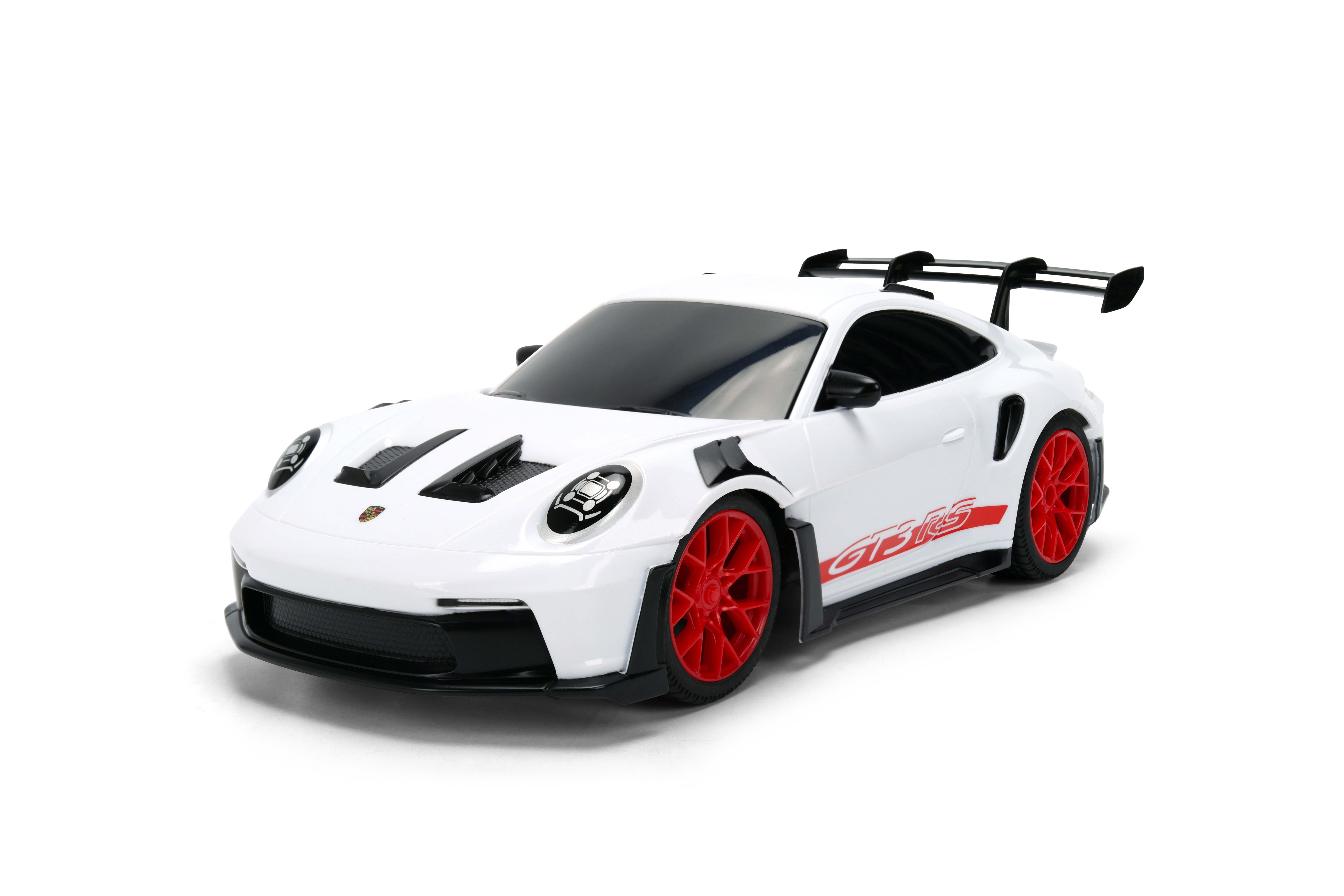 Jada Toys Porsche 911 (992) GT3 RS – 1:16 RC – USB Rechargeable with Turbo Function, Radio Control Cars(White/Red)