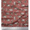 thumbnail image 1 of Soimoi Poly Georgette Fabric Leaves,White Floral & Hummingbird Fabric Prints by Yards 42 Inch Wide, 1 of 3
