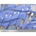 thumbnail image 2 of Soimoi Blue Velvet Fabric Street Lamp Human Figure Print Fabric by Yard 58 Inch Wide, 2 of 5