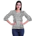 thumbnail image 1 of Moomaya Ruffle Sleeve Printed Cotton Womens Tops Plus Size Short T-Shirt Top, 1 of 4