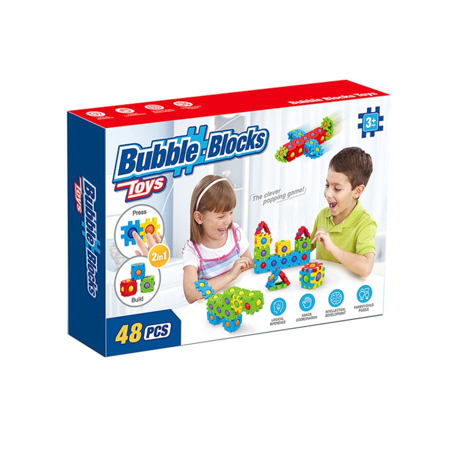 Push Bubble Creative Children's Three-dimensional Puzzle Game Relieve Stress Interlocking Blocks 48 Pcs