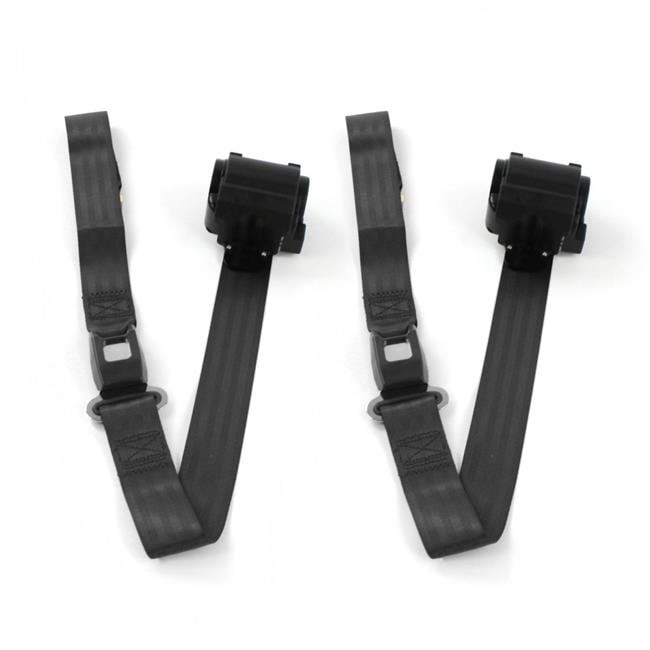 Standard 2 Point Black Retractable Bucket Seat Belt Kit for 1933-1934 Ford Model C - 2 Belts