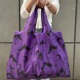 thumbnail image 3 of Sac à Main Grande Capacité Motif Chauves-Souris Violet Léger Pliable Sac de Magasinage, 3 of 6