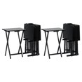 thumbnail image 1 of PJ Wood Folding TV Snack Tray Table Desk Stand, Black (10-Piece Set), 1 of 10