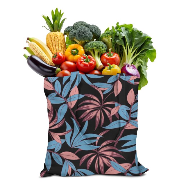 Fourre-tout en Toile Tropicale Rétro Esthétique, Sac Réutilisable Inspiré des Paumes pour Femmes, Sac à Main Léger et Écoresponsable pour la Plage et les Vacances