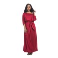 thumbnail image 3 of U.Vomade Robe d'Été pour Femme Grande Taille, Couleur Unie, Manches Courtes, Col Rond, Robe Décontractée, 3 of 7