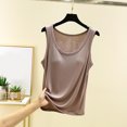 thumbnail image 2 of Débardeur pour Femme avec Soutien-Gorge Intégré, Camisoles Sans Manches pour Femmes Couleur Unie Col Rond Camisole Décontractée, Haut de Détente Doux pour Dormir pour l'Été, 2 of 9