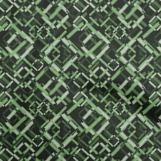 oneOone Polyester Lycra Dark Green Fabric Abstract Sewing Craft Projects Fabric Prints By Yard 56 Inch Wide