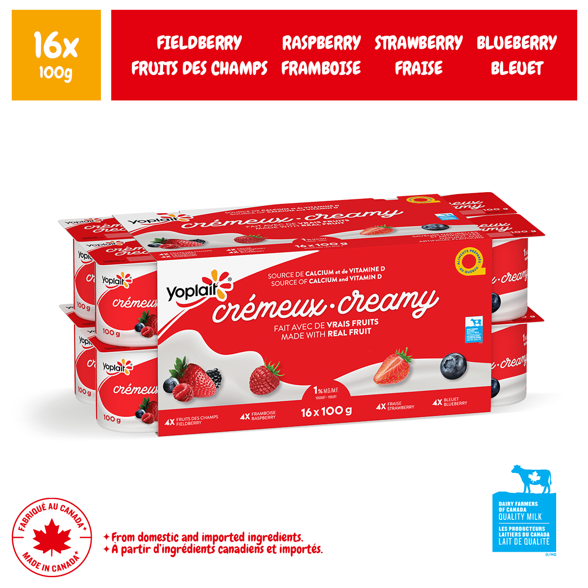 Yoplait Creamy 1% Smooth Traditional Yogurt Cups Variety Pack