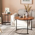thumbnail image 4 of ZJQYDS Nesting Coffee Table Set of 2, Small Round Glass Nesting Tables for Living Room Bedroom, Accent Tea Table with Metal Frame Modern Industrial Simple, 4 of 18