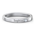 thumbnail image 1 of Stackable Birthstone Ring with Engraving - Aquamarine (March), 1 of 7