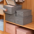 thumbnail image 1 of Baohd Storage Box Large Capacity Washable Handle Store Containers Solid Color Household Boxes Shoe Underwear Closet Clothing 47x34x21cm Grey, 1 of 8