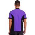 thumbnail image 4 of TiaoBug Unisex Chef Jacket Double Breasted Short Sleeve Chef Coat Hotel Restaurant Kitchen Work Wear Purple XXL, 4 of 5