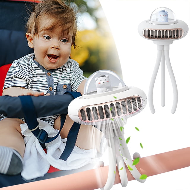 Summer Saving!Personal Fans Desktop Small,Small Fans For Home And Outdoor Use,Desktop Fans For Office Quiet,New Space Capsule Stroller Fan USB Rechargeable Children's Folding Mini Stroller Fan