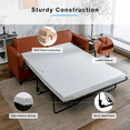 thumbnail image 4 of Puremind Canapé-Lit Escamotable avec Matelas, Sofa-Lit Format Grand Lit avec Canapé Escamotable pour Appartements/petits Espaces, Brun Cognac, 4 of 5