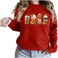 thumbnail image 2 of 50 % de Rabais Liquidation Chandail Surdimensionné pour Femmes 2023 Halloween Chandail Décontracté Aguichant Mode Imprimé Manches Longues Col Rond Chandail Blouse Hauts Sans Capuche, 2 of 7