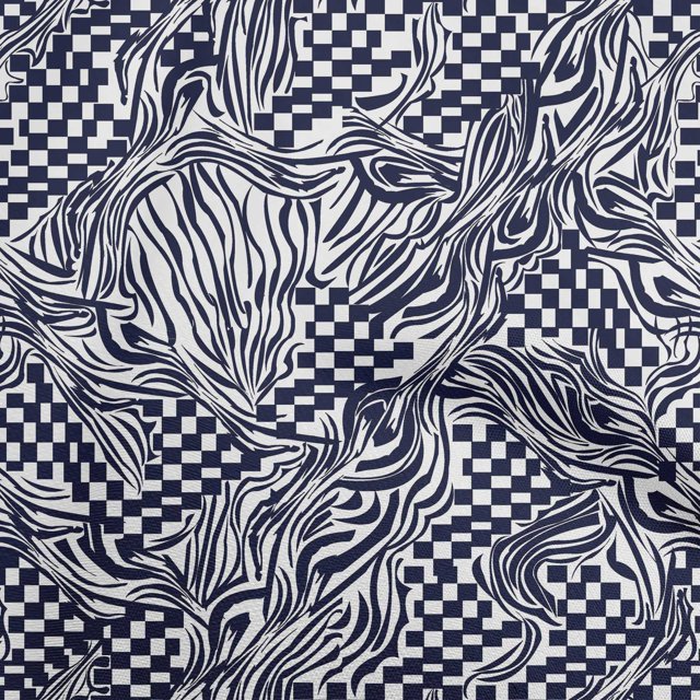 oneOone Georgette Viscose Dark Blue Fabric Abstracts Craft Projects Decor Fabric Printed By The Yard 42 Inch Wide