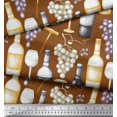 thumbnail image 3 of Soimoi Modal Satin Fabric Grapes,Wine Glass & Bottle Print Fabric by Yard 42 Inch Wide, 3 of 3