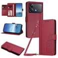 thumbnail image 1 of Four Leaf Clover Flip Cover for Xiaomi Poco X6 Pro Leather Wallet Case with Kickstand Red, 1 of 6