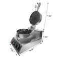 thumbnail image 4 of GloryStar Commercial Waffle Maker, 1200W Stainless Steel Nonstick Round Waffle Iron with 122℉ to 572℉ Temp Range & Time Control, for Household Bakeries Snack Bar, 4 of 7